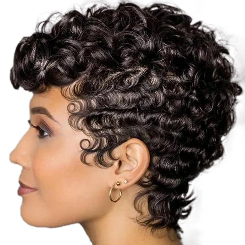 Africa Style Short Full Lace Wig Curly Natural Wigs Synthetic Wigs