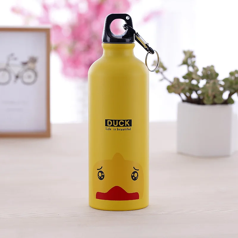Printed Cute Animal Buckle Aluminum Travel Mountaineering Sports Water Bottle