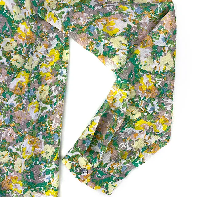 
Elegant Western New Design Flower Girls Modest Ladies Dress European Style Hot Sale One Piece Mini Georgette Printed Silk Dress 