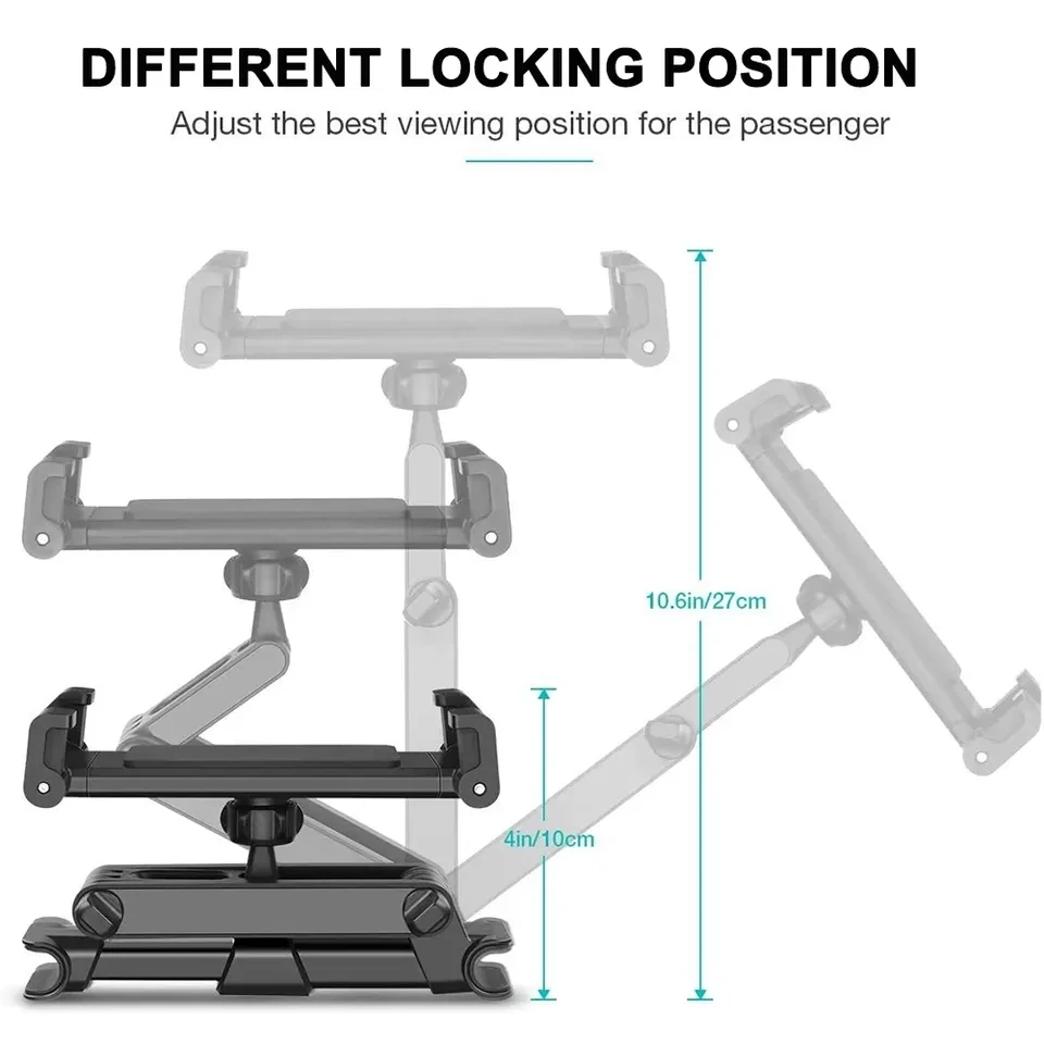 360 Degree Rotating Car Back Seat Phone Holder For 10-12.7 Devices Universal Car Holder For Tablet