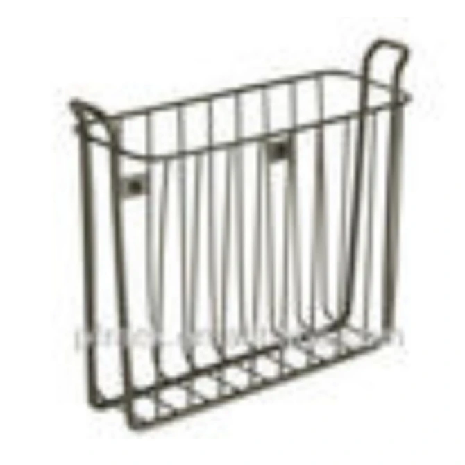 factory sellable black wire stainless steel hanging wall magazine basket