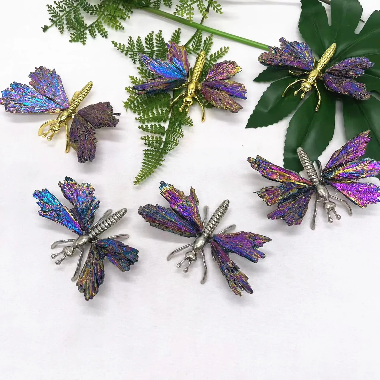 Bulk Crystal Carving Aura Tourmaline Dragonfly Hand Carved Crystal Dragonfly Carving