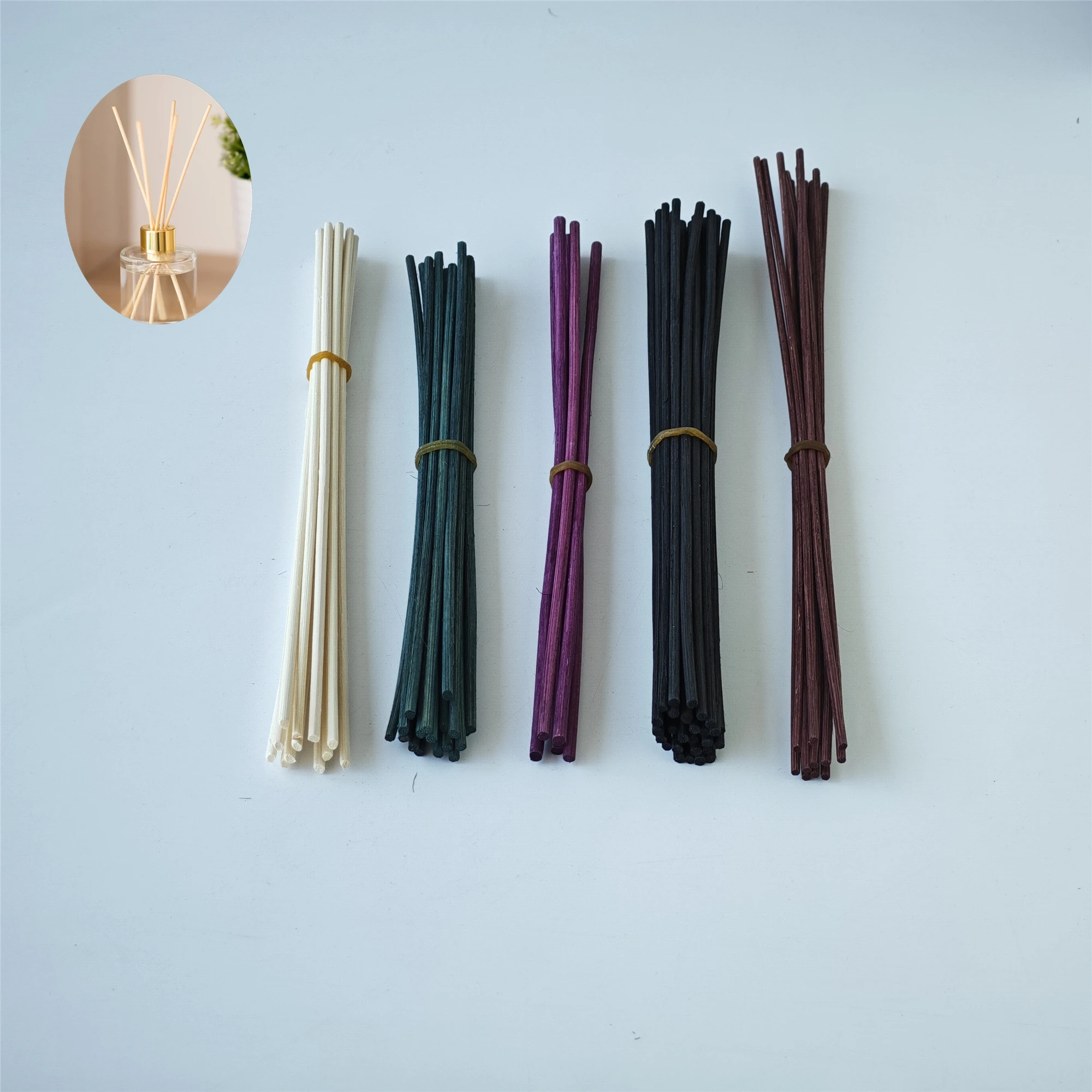 Premium Wholesale 3mm 4mm Thick Thin Perfume Diffuser Natural Black Rattan Reed Sticks for Reed Diffuser