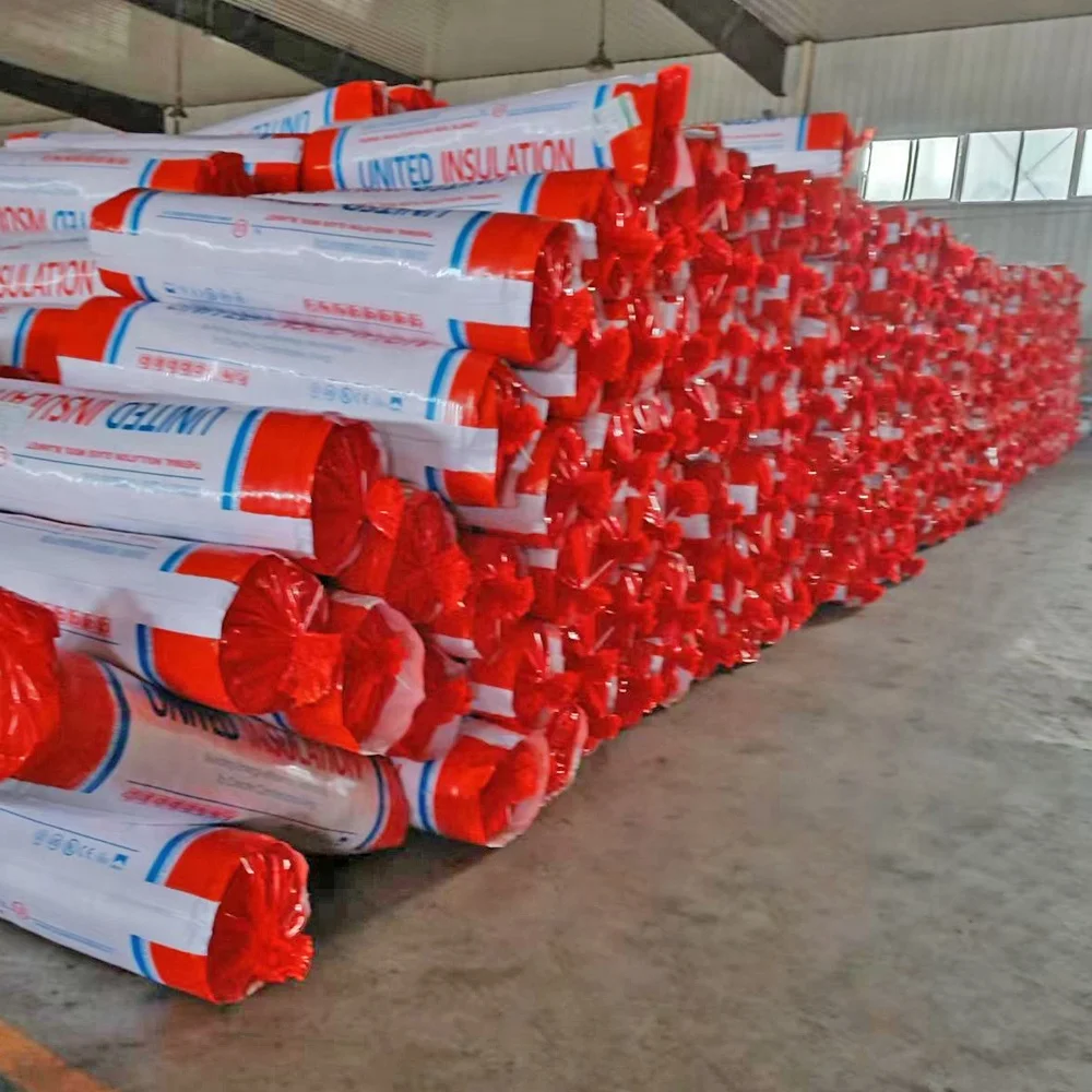 UET 50mm 100mm fsk glass fiber aluminium foil blanket building materials cotton felt mat roll roofing thermal insulation wool