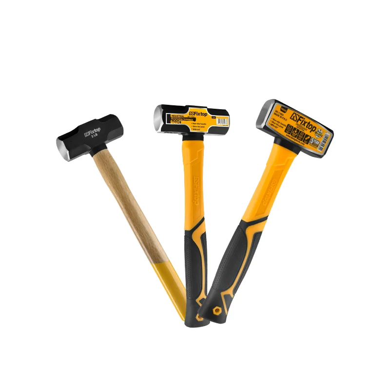 GSFIXTOP 2LB 45# round steel Two-color TPR building construction tools and equipment high carbon Double Face mini sledge hammer