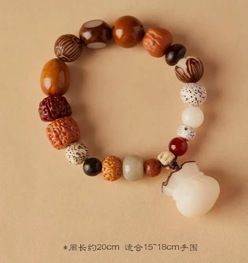 mylulu custom your design Vintage Natural 18 Bodhi Seed Bracelet Bangles Buddha Charm Bracelet Tibet Buddhist Prayer Wood Beads