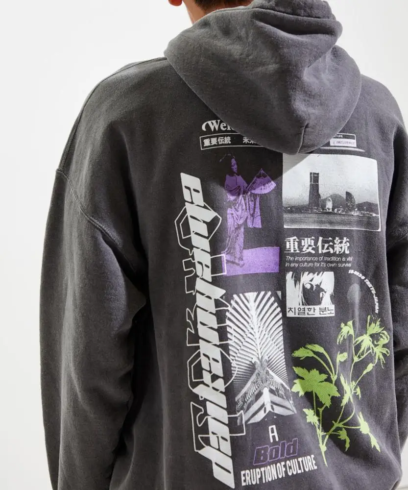 Низкий минимальный заказ OEM 100% хлопок французская махровая толстовка с капюшоном винтажная потертая Толстовка