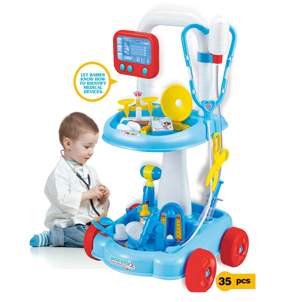 Educational 34 Pcs Hospital Game Plastic Doctor Toy Set, Preschool Pretend Play Medical Doctor Kit For Kids