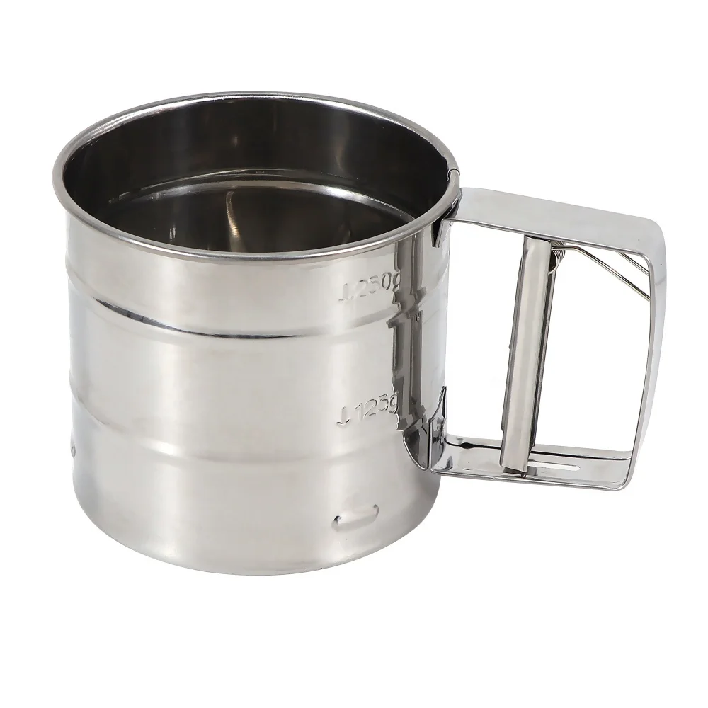 Flour Sieve Stainless Steel Shaker Sieve Cup Flour Sifter Hand Held Baking Tools Baking Strainer Sifters