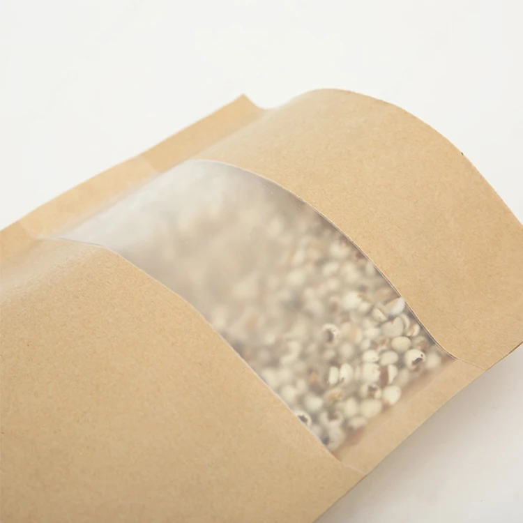 Kraft stand up zipper pouch/stand pouch with window