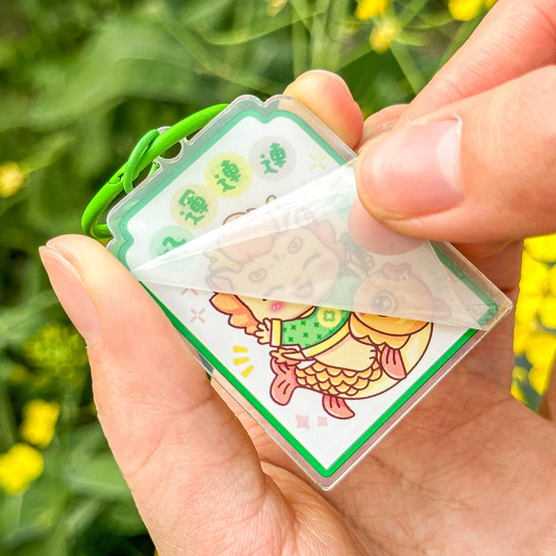 Wholesale Custom Printed Acrylic Dragon Keychain Double Side UV Printing Cute Plastic Keychain for Promotional Gift