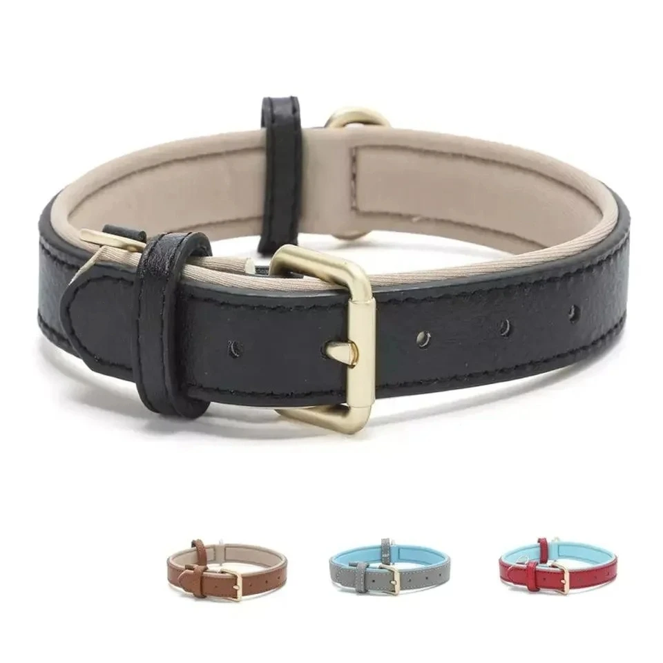 Premium Genuine Leather Strong Durable Padded Adjustable Buckle Leash Attached D Ring Dog Collar Outdoor Gear