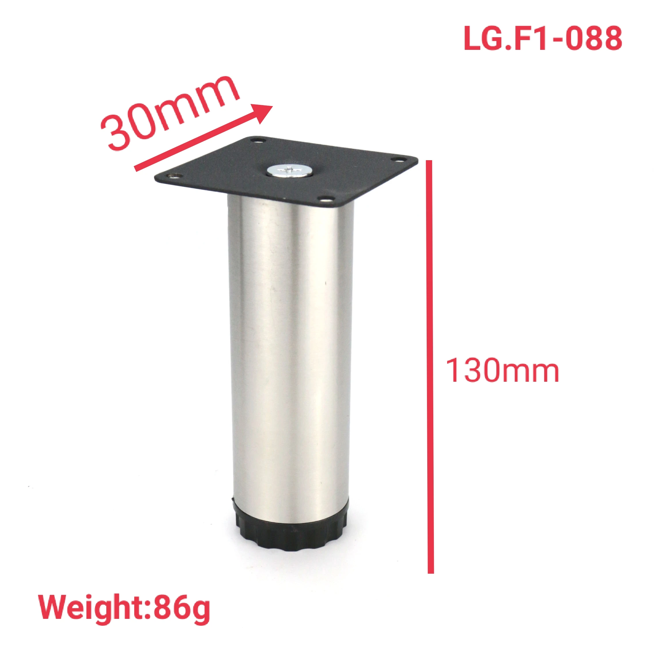 50x150mm Kitchen Feet Round Cabinet Metal Legs Stainless Steel Adjustable Furniture Legs