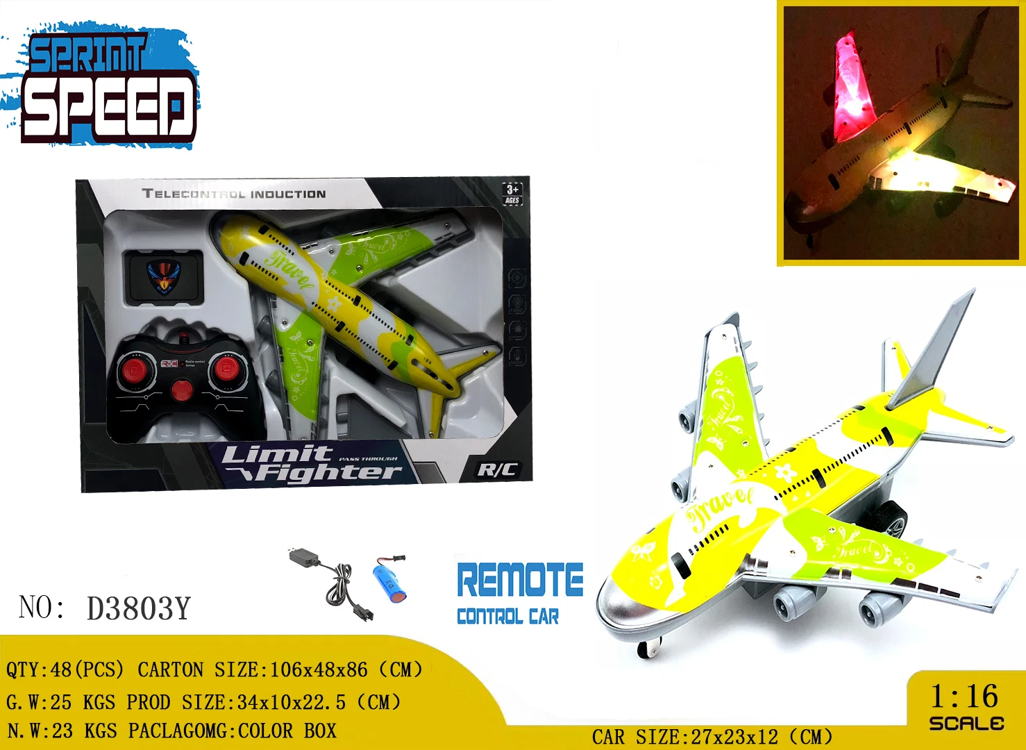 Wholesale 1:16 4ch Electric Remote Control Fighter Hobby Glider Plastic Rc Plane Airplane With Light
