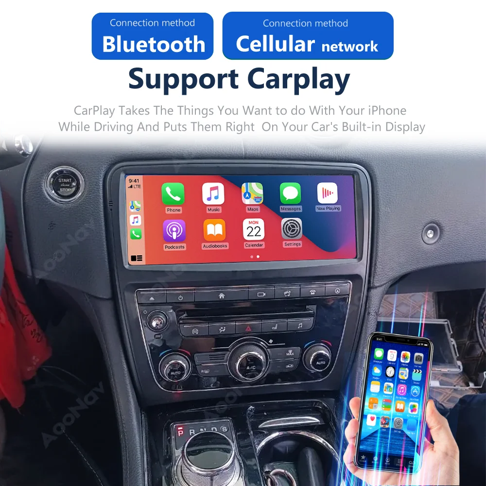 128GB Android Car Radio Multimedia Player AC Panel Wireless Carplay Android Auto For Jaguar XJL XJ XJR 351 2010-2019