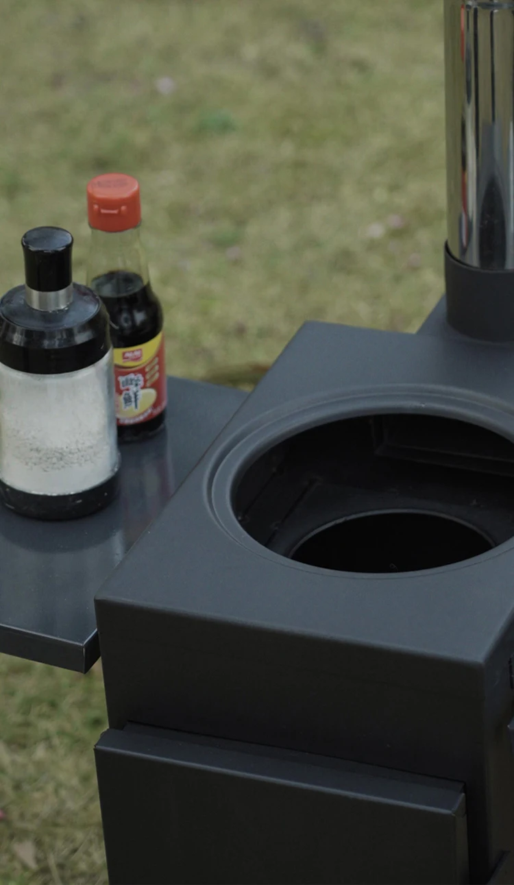 Smokeless charcoal stove cooking outdoor sauna stove ice fishing keep warm coal wood burning stove with long pipe for tent
