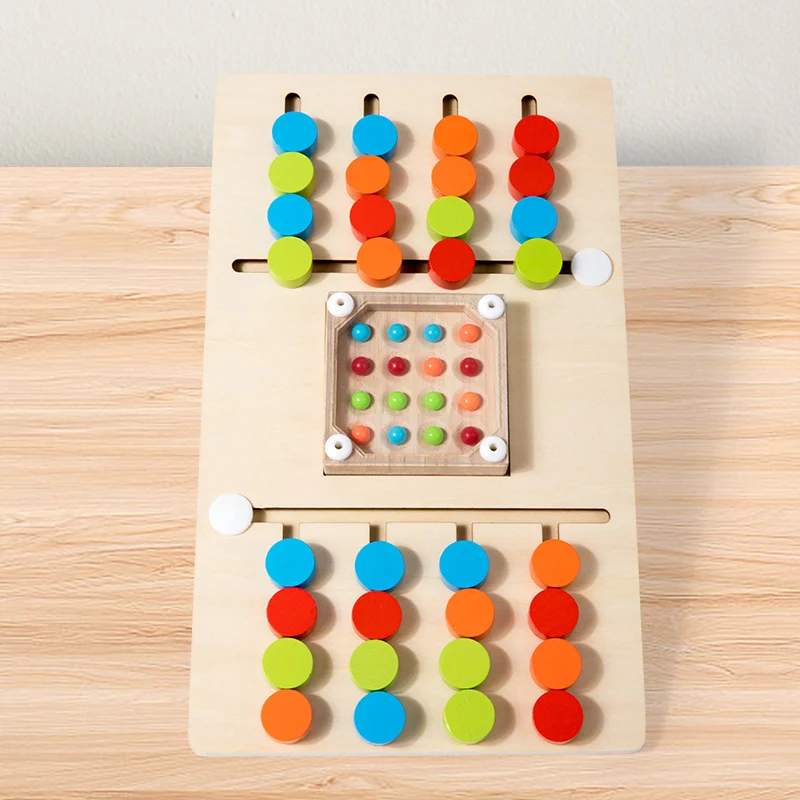 2-player Battle Game Friendly Safe Wood Sliding Puzzle Board Games for Kids Boys Girls