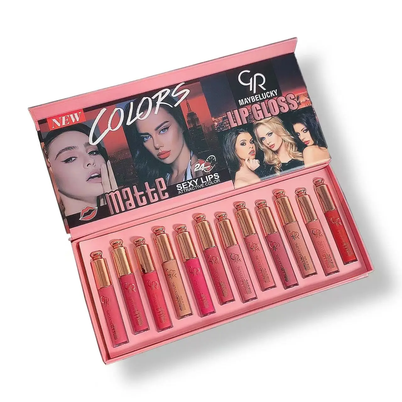 Bestselling 12 color glossy lip gloss set matte velvet European and American makeup lip gloss spot wholesale
