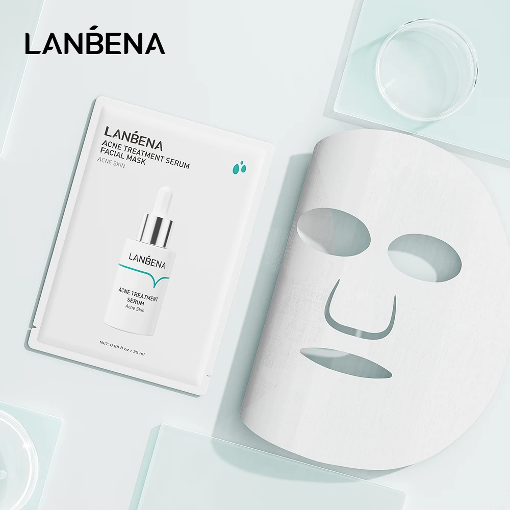 Lanbena Serum Facial Mask Whitening Face Masking Sheet Wrinkle Removing Anti Aging Acne Treatment Beauty Face Mask