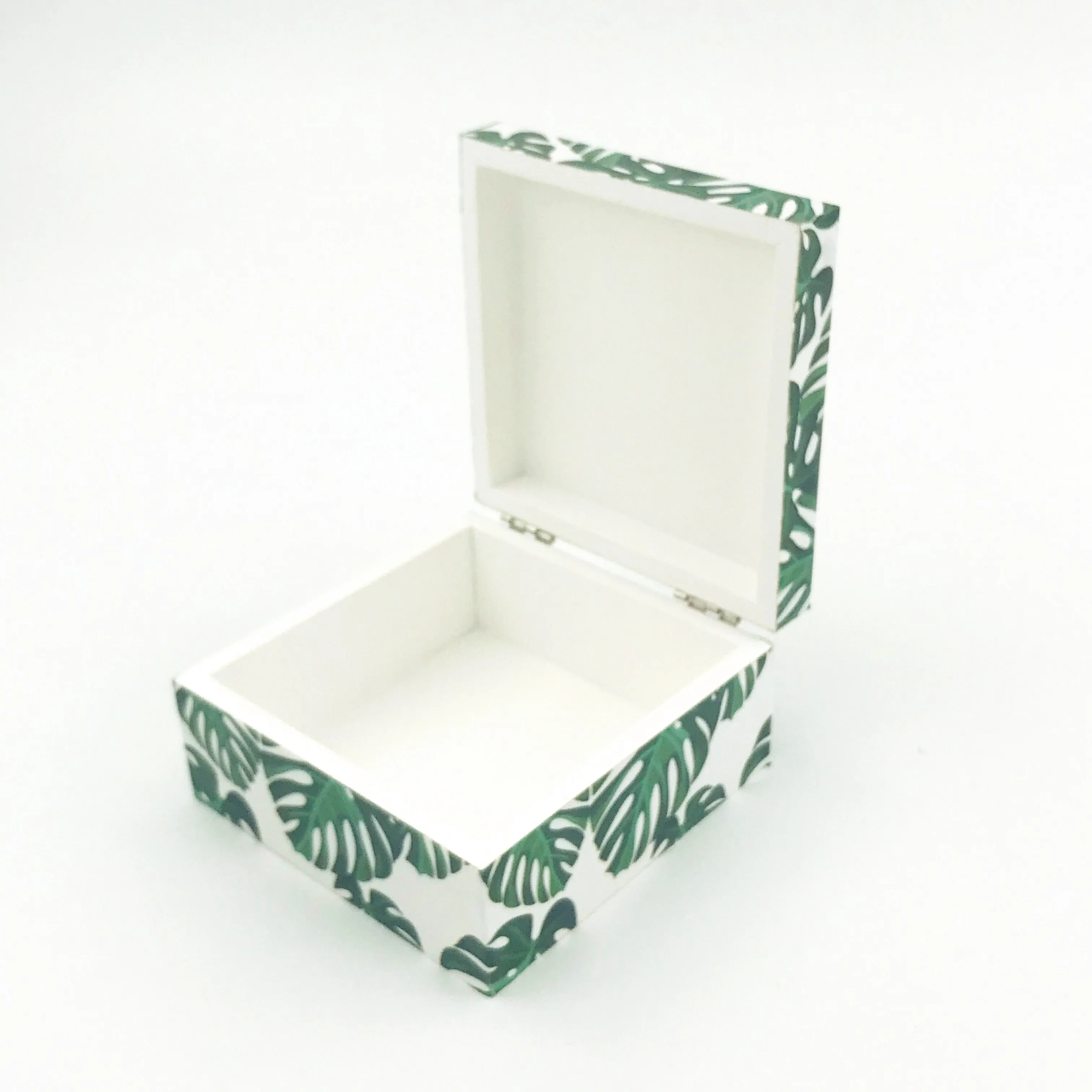 MDF printing wood storage box wooden jewelry box with DIY sticker paper