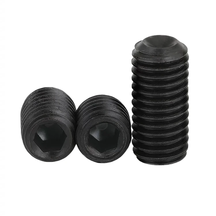 M2 M3 M4 M5 M6 M8 M10 M12 M14 M16 DIN916 12.9 Grade Fine Thread Black Oxide Hex Socket Grub Screws Set Screws with Cup Point
