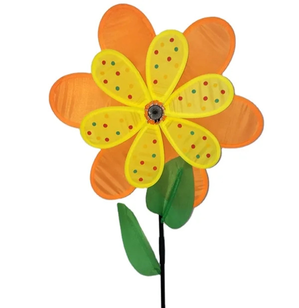 Garden decorations outdoor double flower windmill