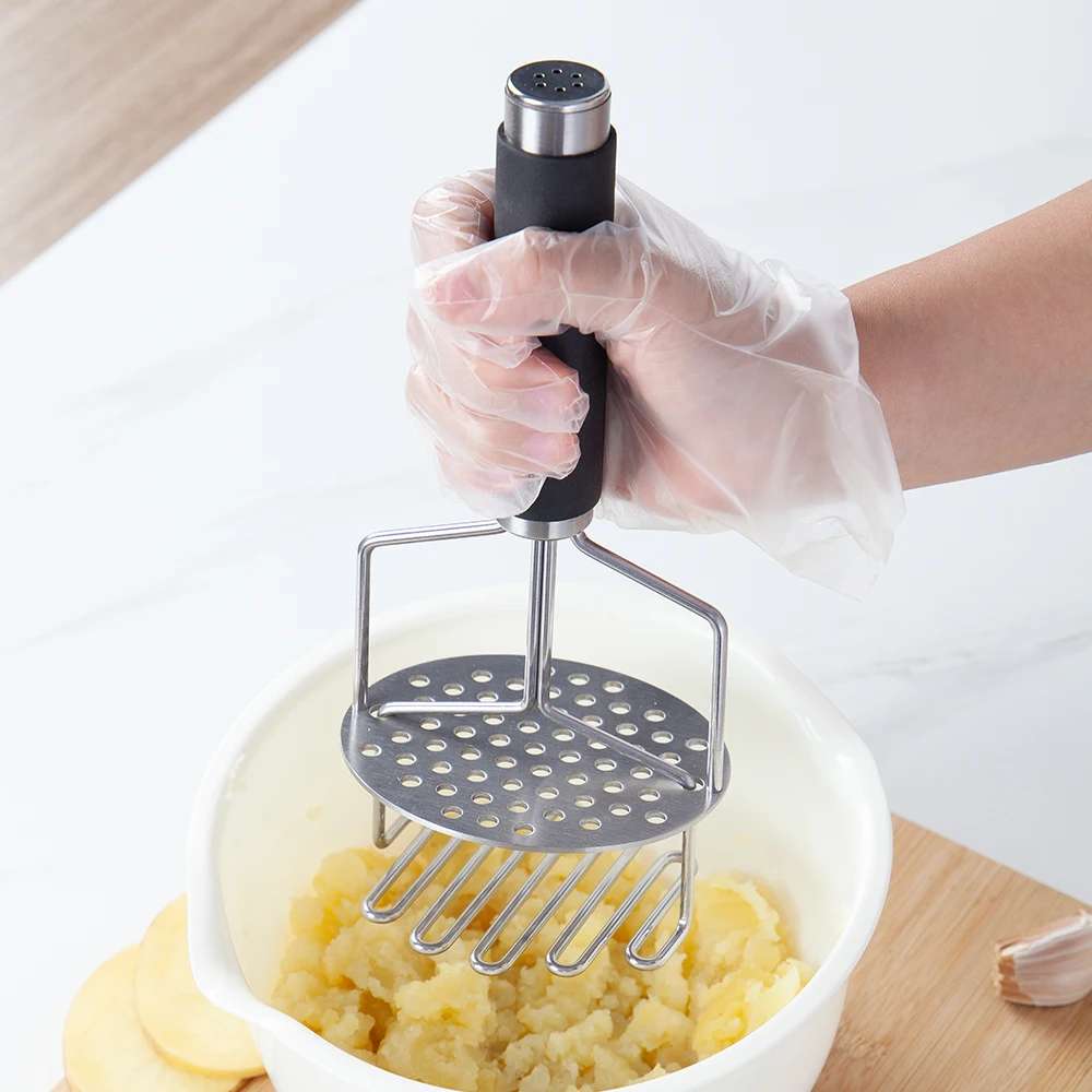 Multi Purpose double layer Stainless Steel Kitchen Potato Masher Ricers Presser