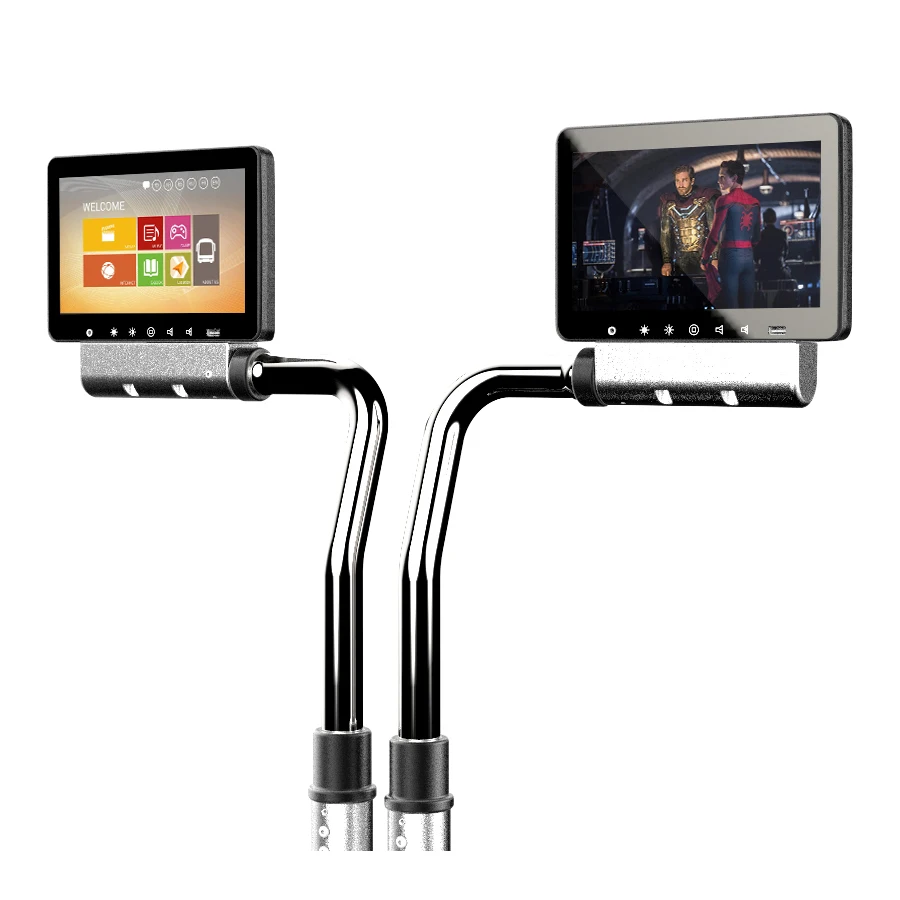 Customised Android 10 inch Multi function Tablet Touch Screen For bus first row seats with WiFi Bluetooth mobile USB charge