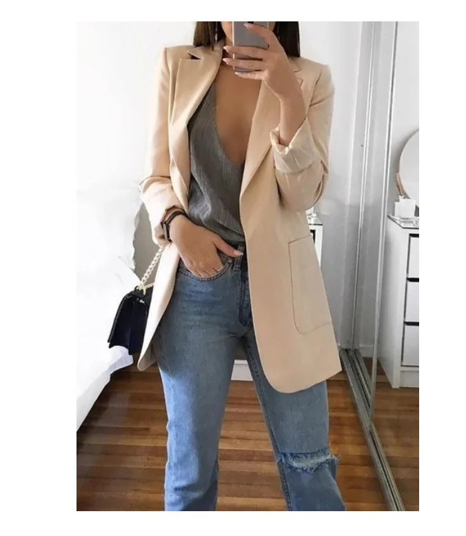 
Fashion Slim Blazers Women Autumn Jacket Female Work Office Lady Suit Business 5xl Plus Size Blazer Coat Y12311 