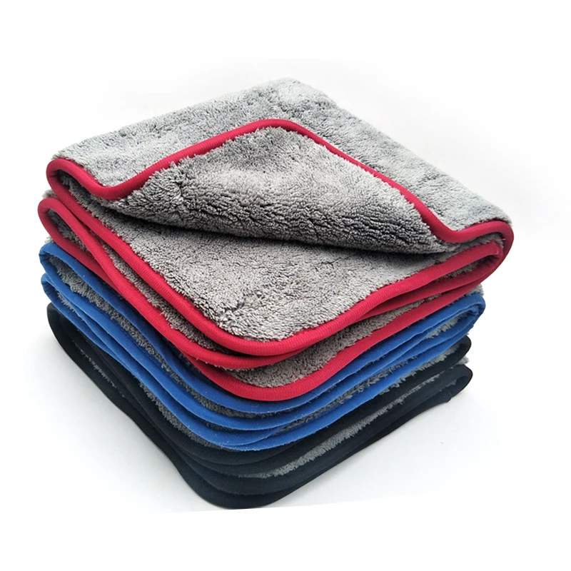Lint free coating waxing thicken microfiber cloth hand towel for car