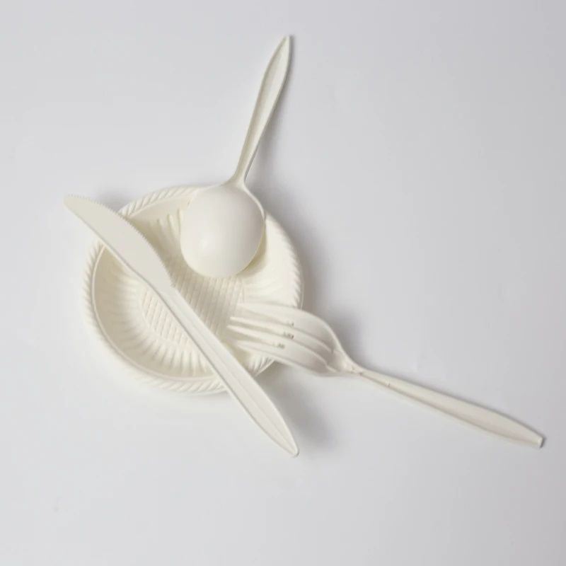 Eco Friendly Biodegradable Tableware Cheap Spoon Fork Compostable Biodegradable Tableware Disposable Tableware Set