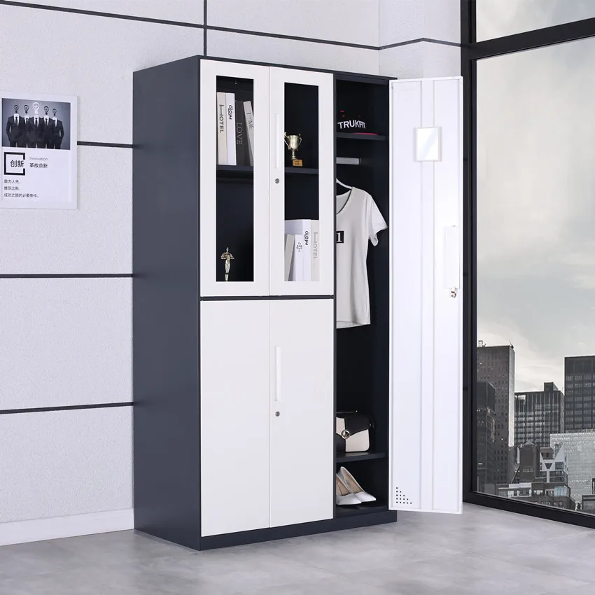 Factory Wholesale steel 5-door Filing Cabinet Office metal staff Changing Storage Cabinet  lockers wardrobe with lock