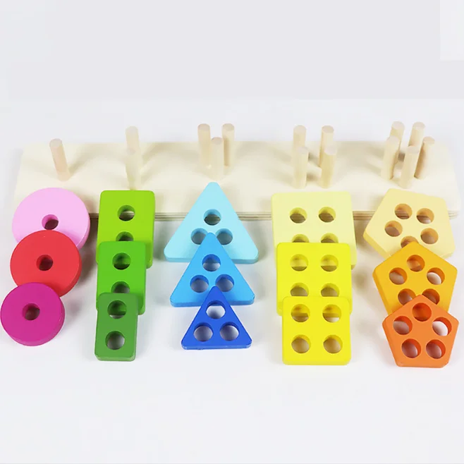 Montessori Toys  1 2 3 Year Old Boys Girls-Wooden Sorting Stacking Toys for Baby Toddlers Educational Shape