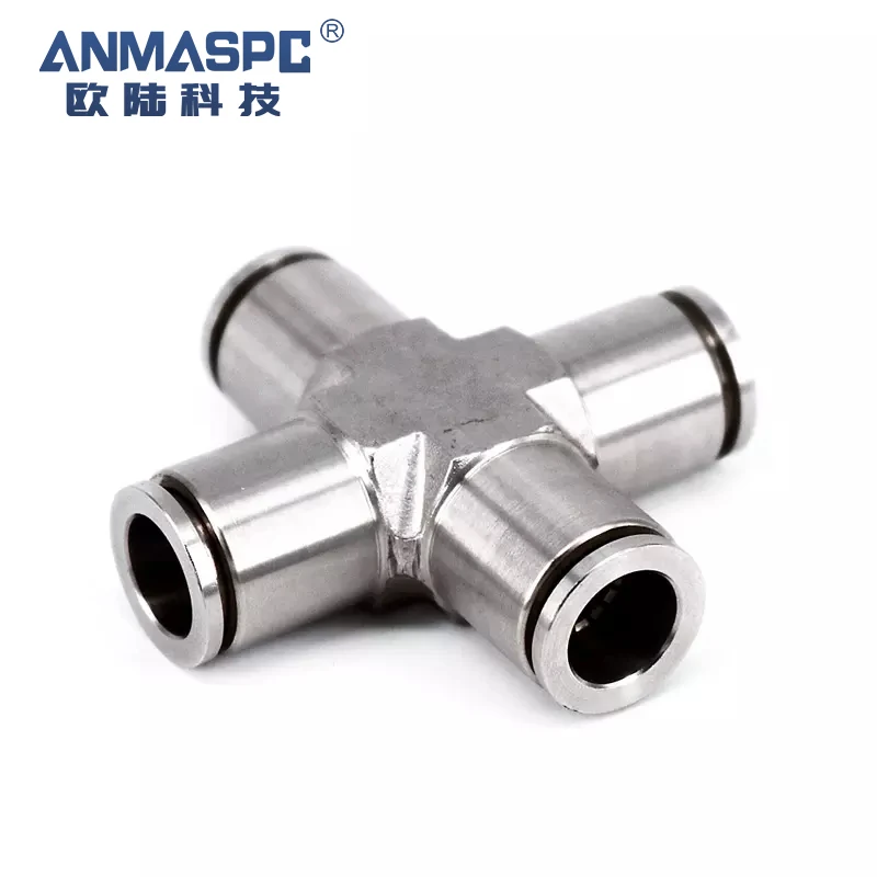 304/316PZA stainless steel air pipe fittings pneumatic four-way joint cross joint pipe fitting