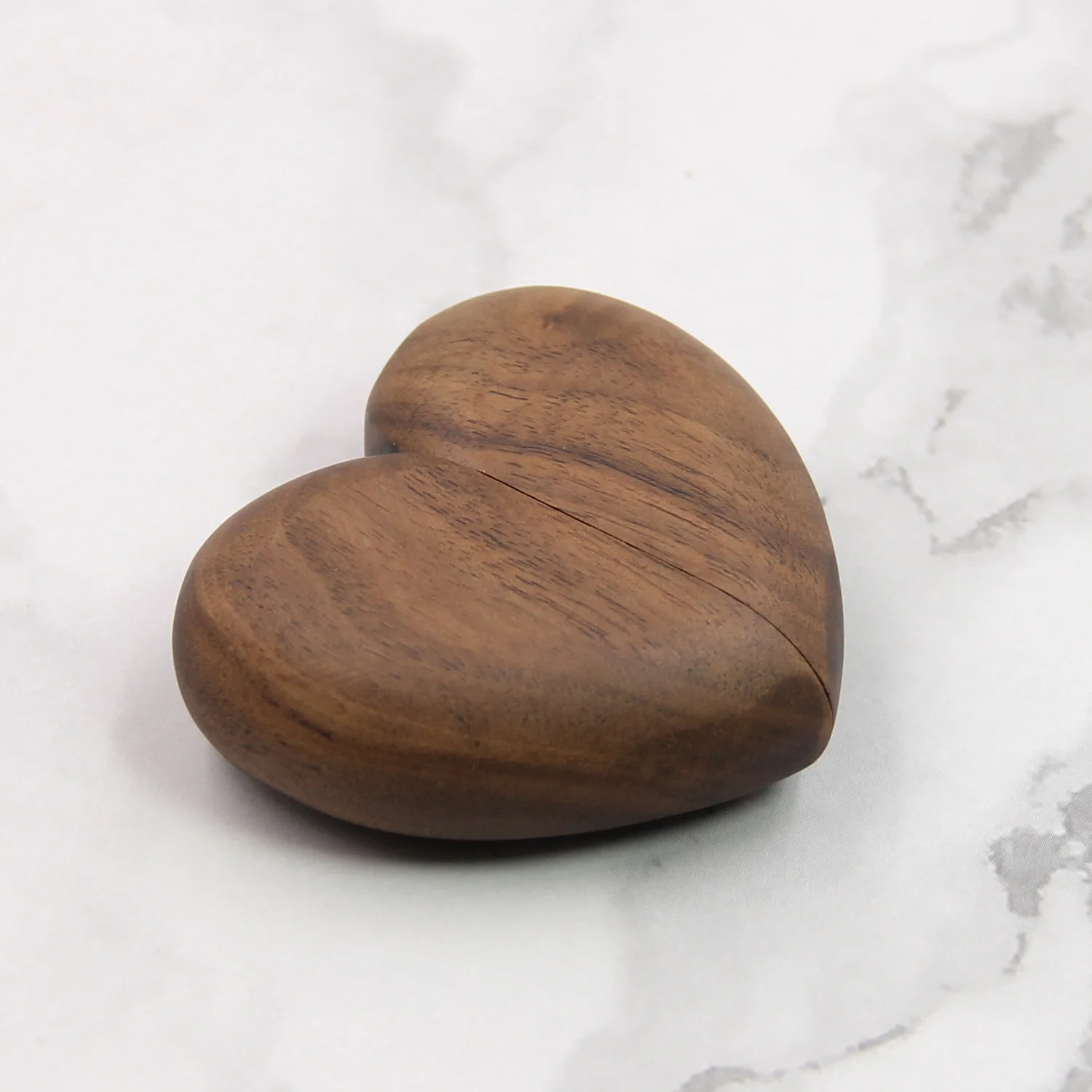 Small Heart Shape Wedding Ring Box Quality Wood Jewellery Box Portable Ring Box