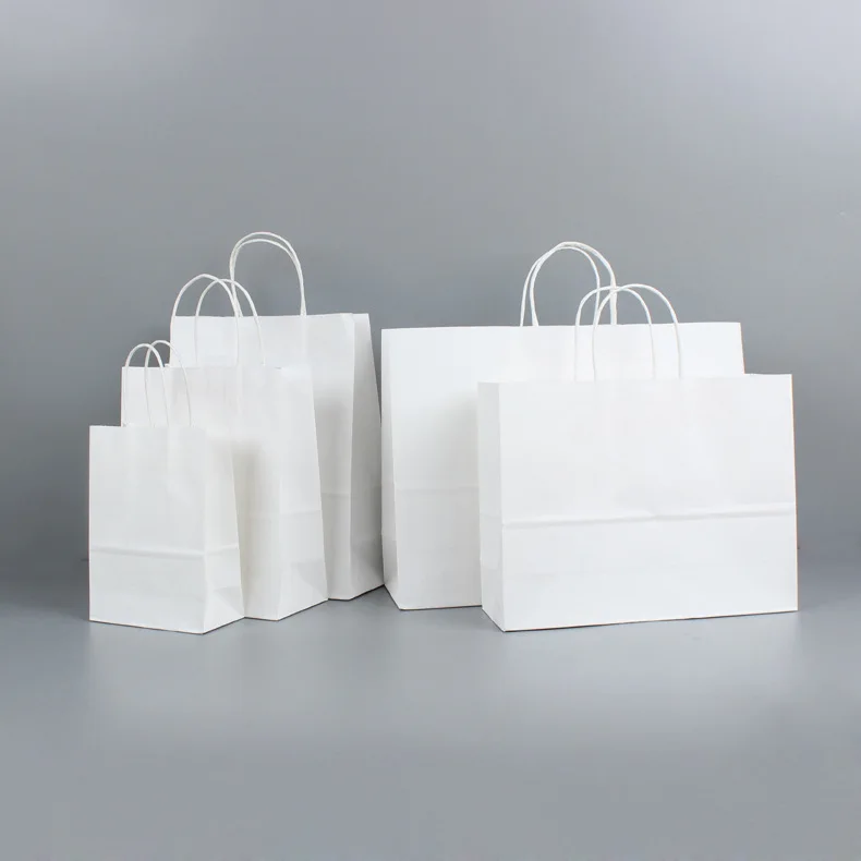 Manufacturer Custom Personalized Printed Logo White Cardboard Shopping Gift Black Paper Bag