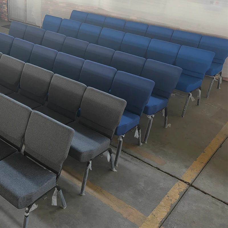 Factory Modern Popular Wholesale Cheap Stackable Metal Leg Upholstered Church Chairs  Theater Furniture For Auditorium