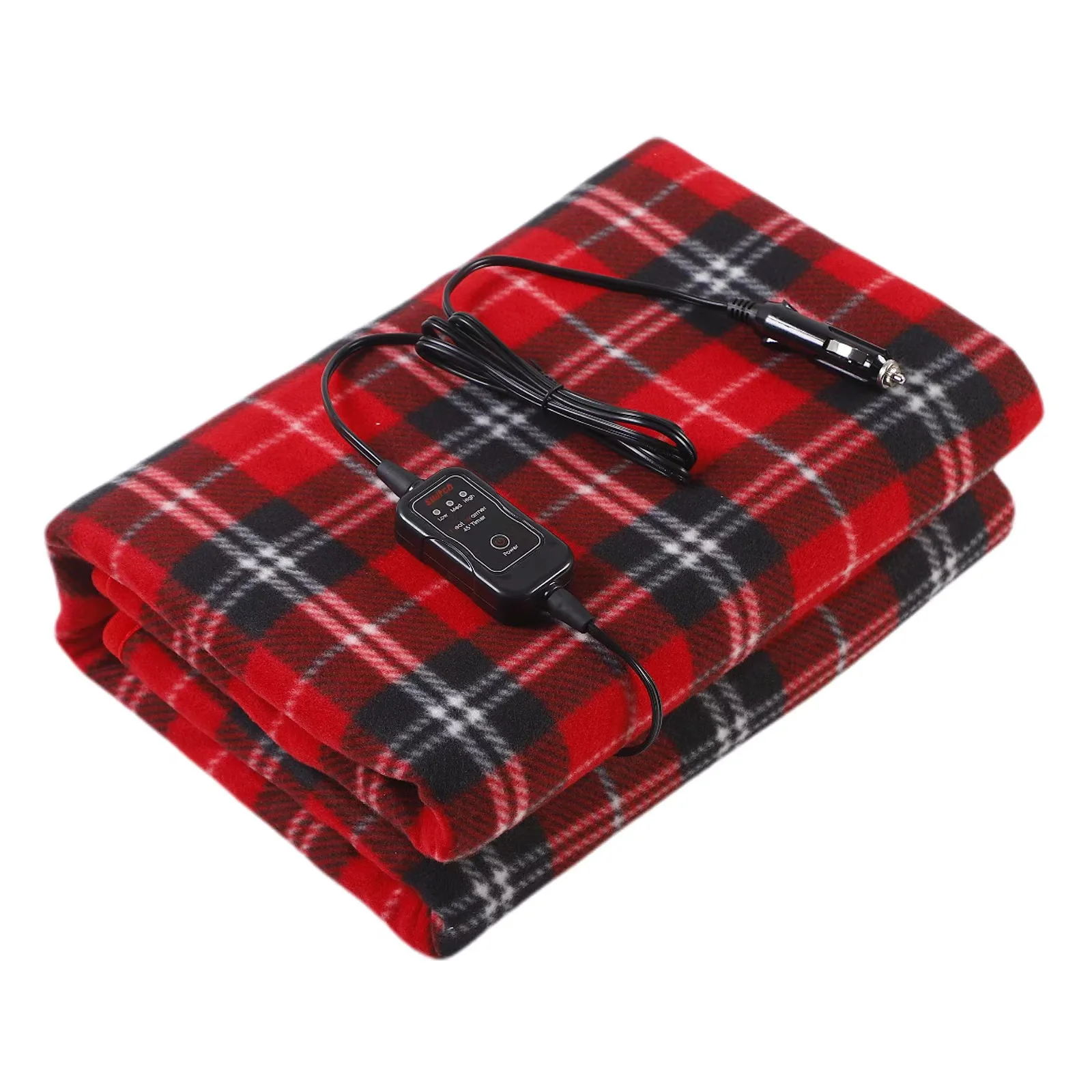 12V Lattice Fleece Car Supplies Winter Hot Car Constant Temperature Heating Blanket Electric Heating Blanket for Travel Camping