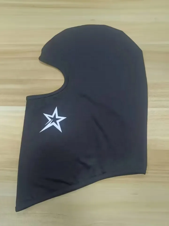 custom full over reflective logo ski mask full face black custom designed balaclava