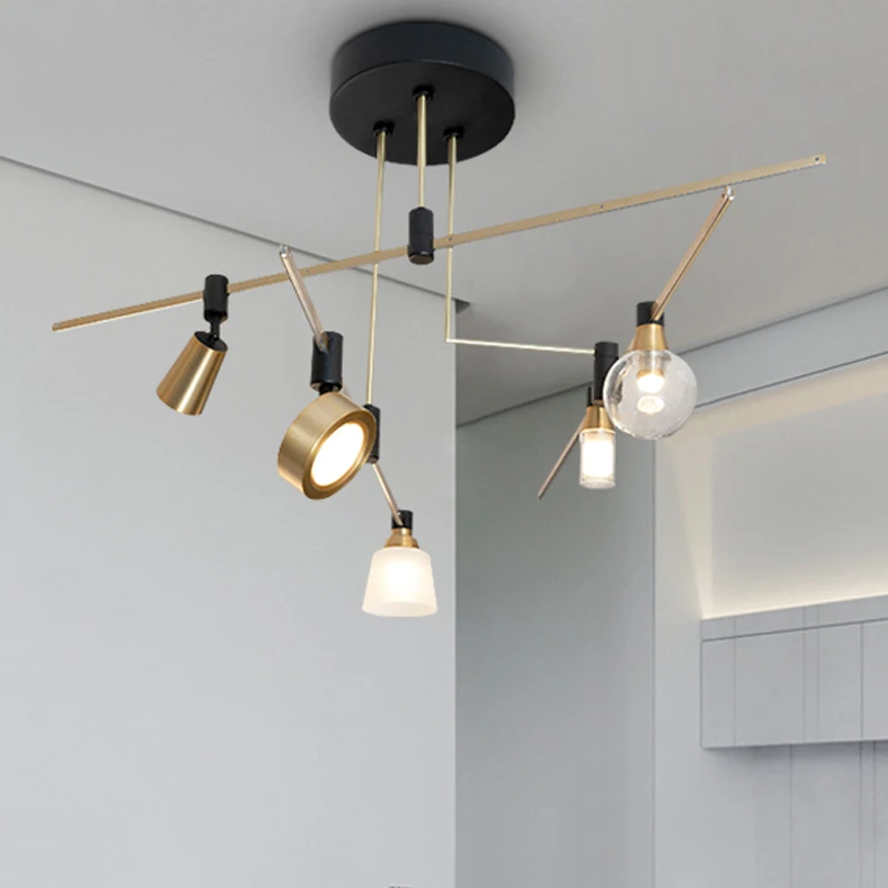 LuxHolic Hot Selling Northern Europe Chandeliers & Pendant Lights Aluminium Glass Lamp Golden Led Modern Chandelier Light