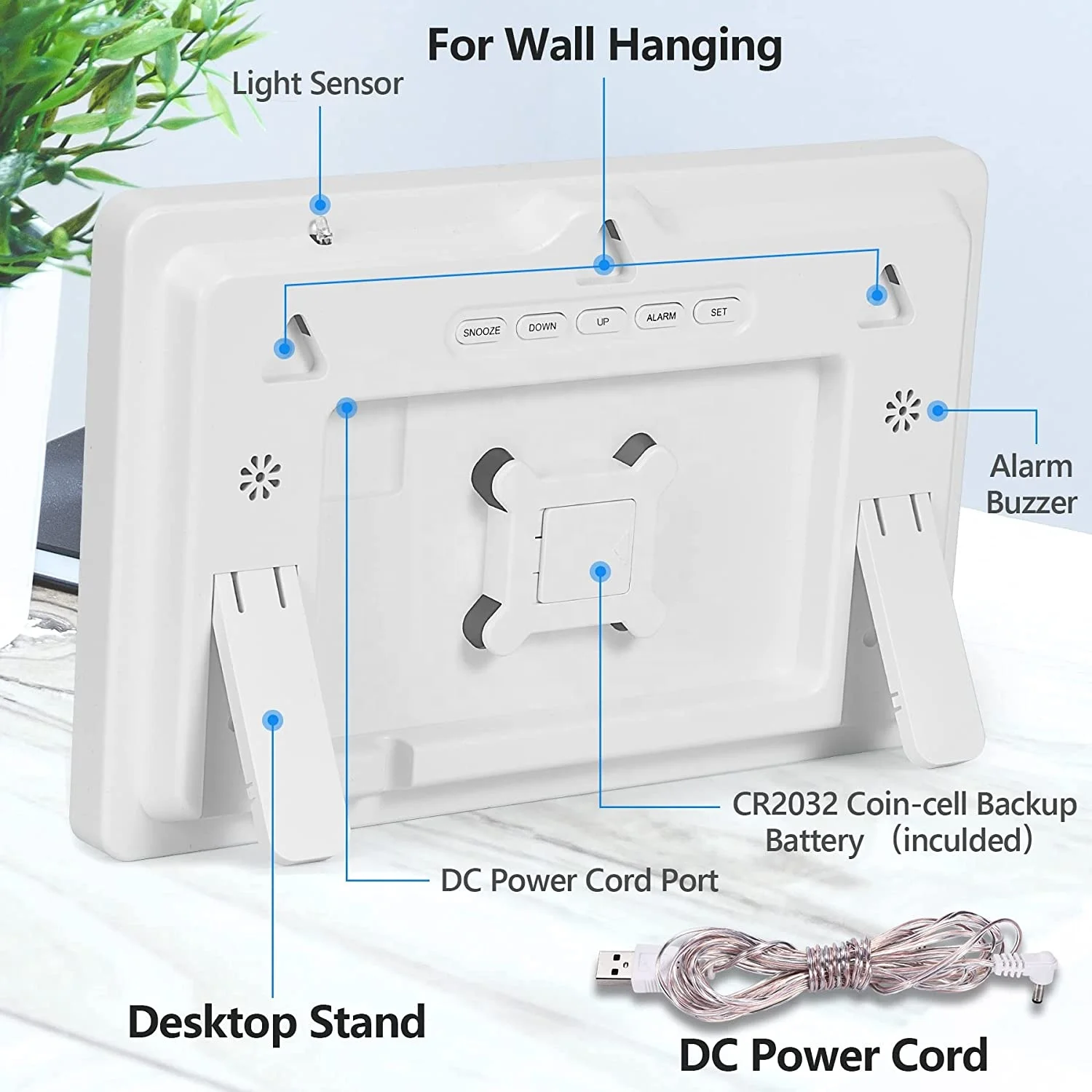 Digital Wall Clock Large Display with Remote Control Adjustable Brightness