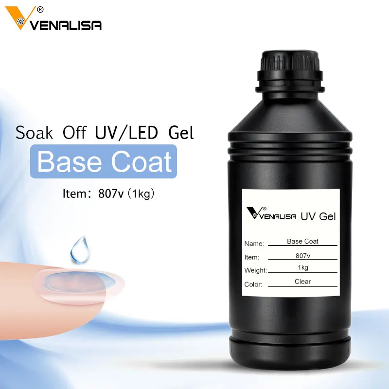 VENALISA private Label UV GEL 1KG  Enamel Nail Matt Gel Polish uv nail OEM Bulk package 1000ml base matt top coat gel varnish