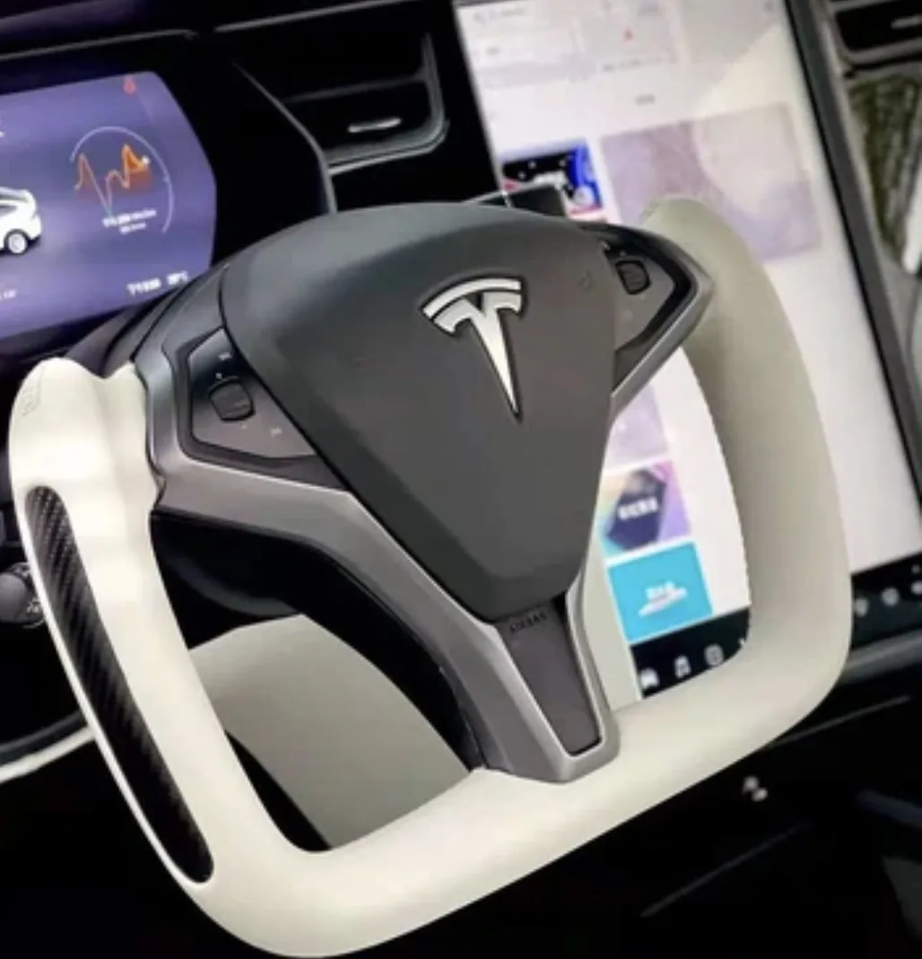 Рулевое колесо под заказ для Tesla Model Y X S 3 рулевое Алькантара из углеродного волокна аксессуары