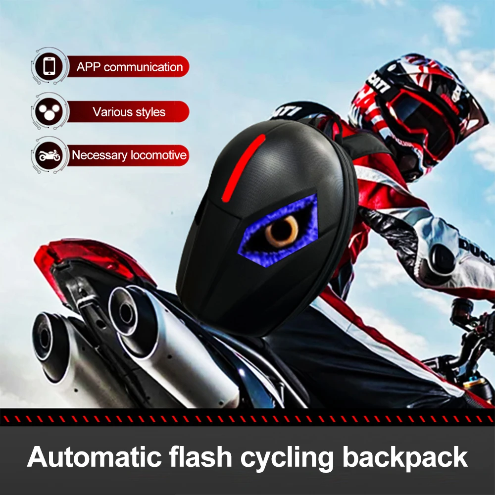 Cloud Smart Led Backpack Motorcycle For Men Cool Laptop Backpack With Brake Flash Function Led Knight Backpack Christmas Gift