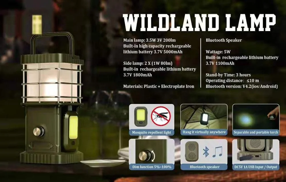 
Waterproof Multi-functional LED Camping Lights for road trip Outdoor Music Lamp Lighting Lantern Mosquito Repellent Light 