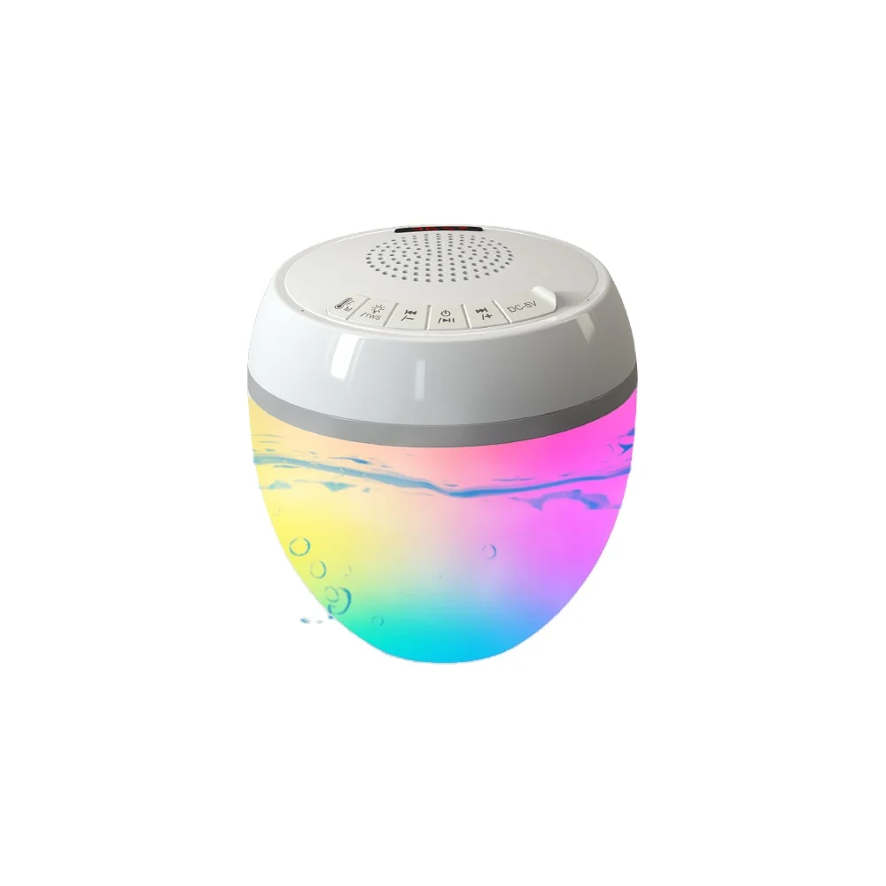 Cootway 2024 New Arrivals IP68 Waterproof Floating Speaker with LED RGB Light Show TWS Function Mini Pool Speaker