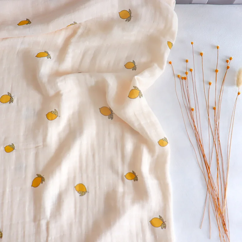 New Pattern Baby Swaddle Blanket Can Be Customized Baby 2-Layer Bamboo Cotton Blanket Baby Skin-Friendly Bamboo Cotton Blanket