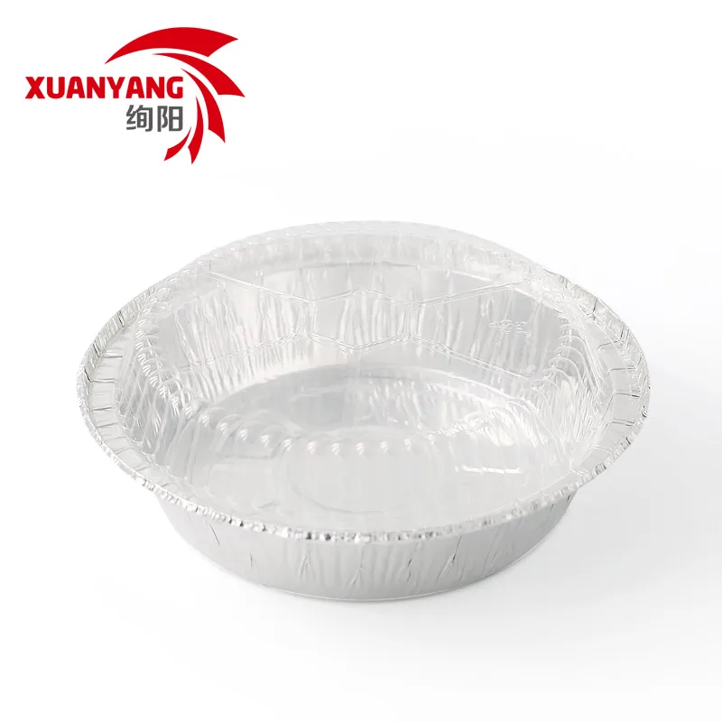 7 inch round aluminum foil food container disposable aluminum baking pans with plastic lid