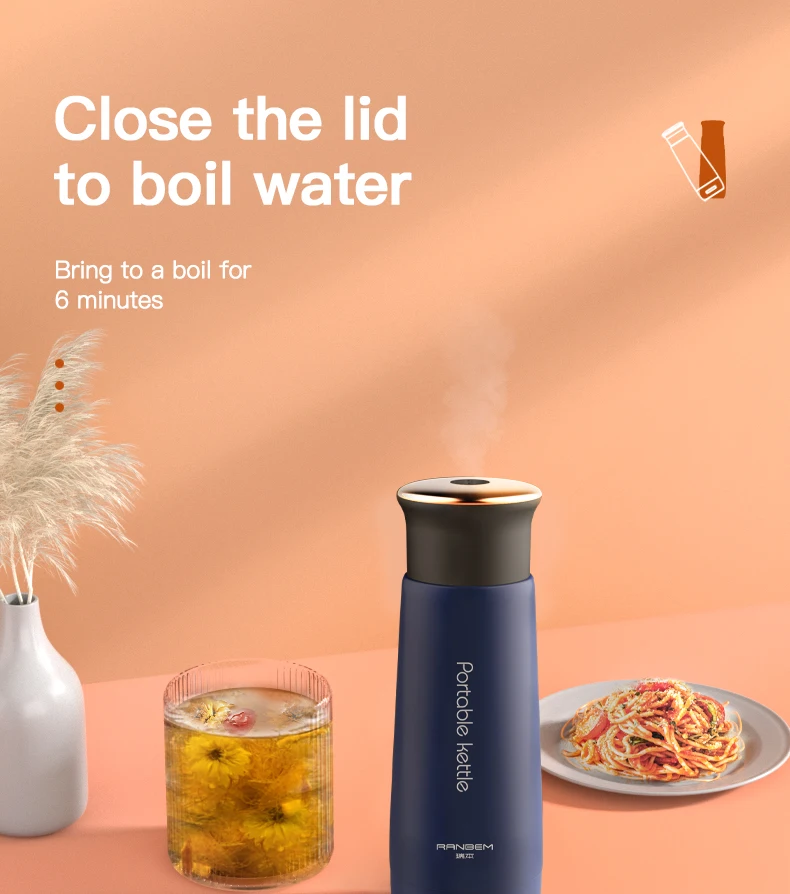 Ranbem Car Water Wireless Fast Boiling Bouilloire Electric Portable Travel Temperature Control Usb Kettle