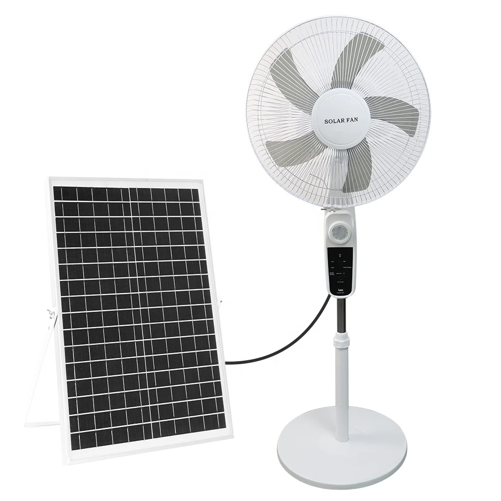 12v16 inch solar charging four wind speed mute USB output led lighting solar fan